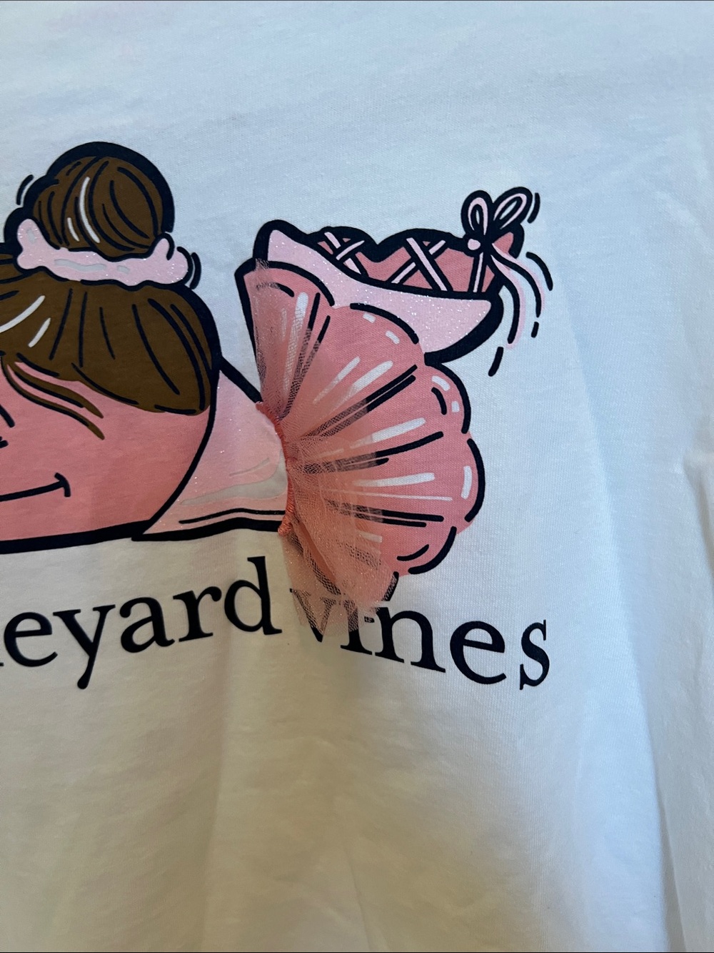 NEW Vineyard Vines Girls Long-Sleeve Pocket Tee with Ballet shoes - Picture 4 of 5
